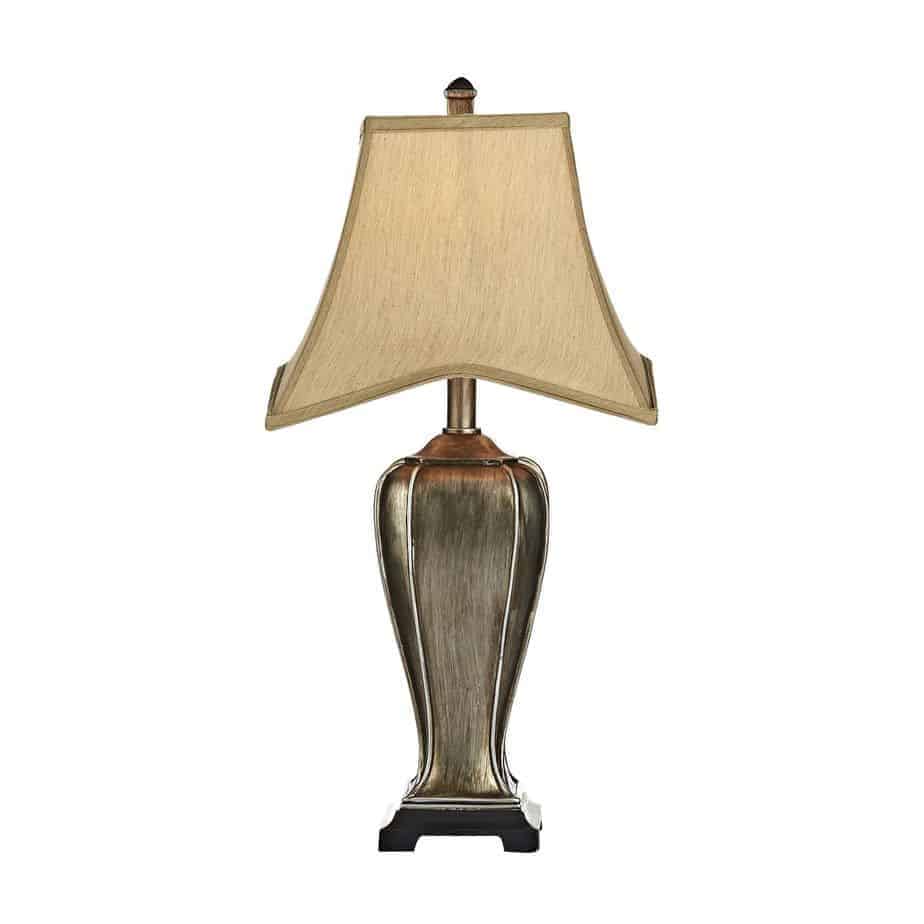 EMLYN TABLE LAMP SILVER/GOLD COMPLETE WITH SHADE Thompsons Lighting